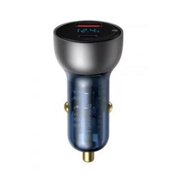 Автомобільний адаптер для телефона Baseus Particular Digital Display PPS Dual Quick Charger 65W Silver