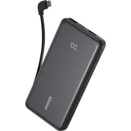 Зовнішній портативний акумулятор Anker Power Bank with Built-in Type-C Cable 10000mAh Black 22.5W (A110DH11)