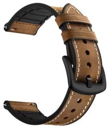 Ремінець для смарт-годинника OnePlus Watch 2 Brown Fluororubber Leather Hybrid Strap (Global)