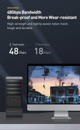 Відео-кабель Baseus (CAKGQ-J01) HDMI(тато)HDMI(тато), 1m Black 8K 60Hz 4K 120Hz 2K 144Hz 48Gbps