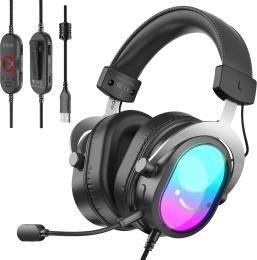 Накладні навушники Fifine H16 7.1 RGB Black