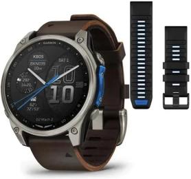 Смарт-годинник Garmin Fenix 8 AMOLED 47mm Titanium with Oxford Brown Leather Band (010-02904-31)