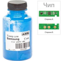 Принтерний тонер AHK SAMSUNG SL-C430 30г Cyan +chip (3202629)