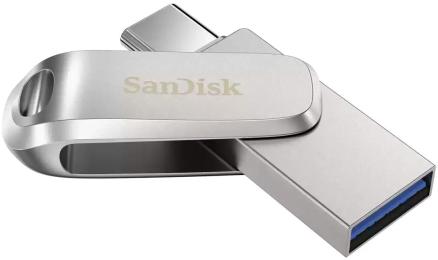 Флеш память SanDisk Dual Drive Luxe SDDDC4-128G-G46 Silver USB 3.1 + Type-C