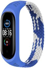 Ремінець для фітнес-браслету BeCover Elastic Nylon Style для Xiaomi Mi Smart Band 5/Mi Smart Band 6 (Size M) Blue White