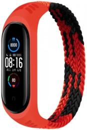 Ремінець для фітнес-браслету BeCover Elastic Nylon Style для Xiaomi Mi Smart Band 5/Mi Smart Band 6 (Size L) Black Red