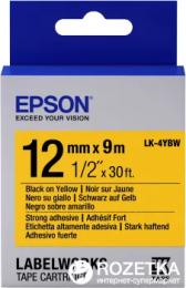 Етикет-стрічка Epson LabelWorks LK4YBW9 Black Yellow 12 мм/9 м