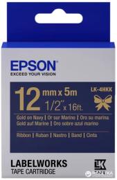 Етикет-стрічка Epson LabelWorks LK4HKK Navy Gold 12 мм/5 м