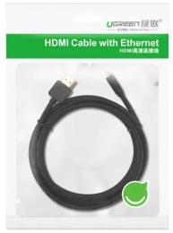 Відео-кабель Ugreen 90402179 HDMI(тато)HDMI(тато), 1m Black v2.0 UltraHD 4K-3D