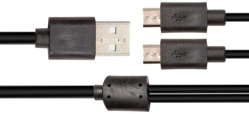 Дата-кабель PowerPlant GXT 221 USB (тато) - Duo microUSB (тато) 3m