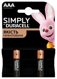 Батарейка Duracell Simply AАА (LR03) 2 шт (5000394028296)