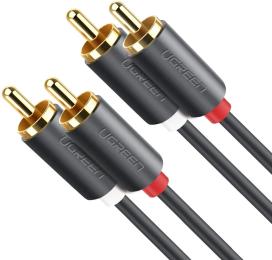 Аудіо-кабель Ugreen AV104 2RCA to 2RCA Audio Cable 1.5 м Black (90401972)