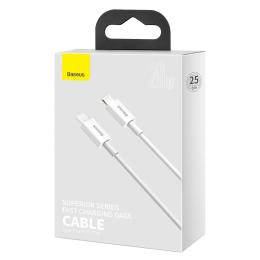 Дата-кабель Baseus CATLYS-02 0.25m USB Type C(тато) - Lightning(тато) White