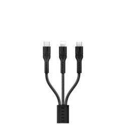 Дата-кабель Hoco Benay U31 1m USB(тато) - Lightning/microUSB/USB Type C (тато) Black