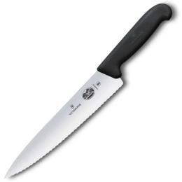 Кухонний ніж Victorinox Fibrox Carving 19 см Serrated Black (5.2033.19)
