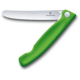 Кухонний ніж Victorinox SwissClassic Foldable Paring 11 см Serrated Green (6.7836.F4B)
