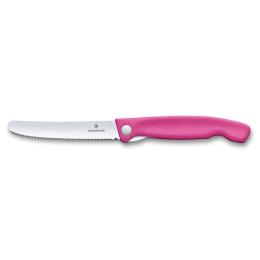 Кухонний ніж Victorinox SwissClassic Foldable Paring 11 см Serrated Pink (6.7836.F5B)