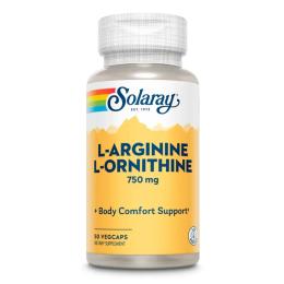Solaray L-Arginine L-Ornithine 750mg - 50 vcaps (2022-10-1790)