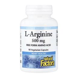 Natural Factors Arginine 500mg - 90 vcaps (2023-10-7737)