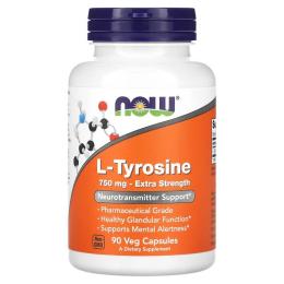 Now Foods L-Tyrosine 750mg - 90 vcaps (2022-10-0655)