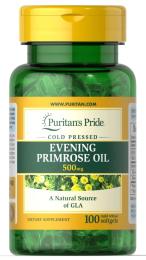 Олія вечірньої примули Puritans Pride Evening Primrose Oil 500 mg with GLA - 100 Softgels (100-10-0771287-20)