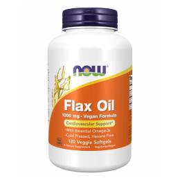 Лляна олія Now Foods Flax Oil Org 1000mg - 120 vgels (2022-10-2381)