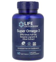 Рибячий жир Life Extension Super Omega-3 EPA/DHA Fish Oil Sesame Lignans &amp; Olive Extract - 60 softgels (2022-10-1939)
