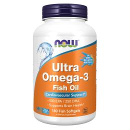 Омега 3 Now Foods Ultra Omega-3 FO 500/250 Fish Gelatin - 180 Softgels (2022-10-0411)