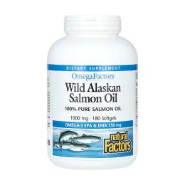 Омега 3 Natural Factors Wild Alaskan Salmon Oil 1000mg - 180 softgels (2023-10-5746)