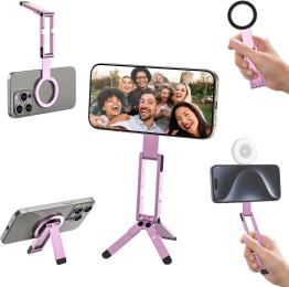 Тримач-підставка для телефона Ulanzi MA60 Foldable Magnetic Phone Tripod Pink