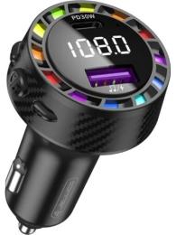 ФМ-модулятор Jellico FM2 USB + PD 30W Black