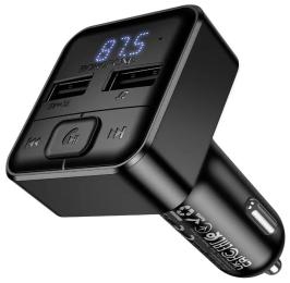 ФМ-модулятор Borofone BC63 Selecto QC3.0 (2USB-A) Black