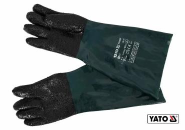 Рукавички робочі YATO YT-55846 Black Green для піскоструйних робіт
