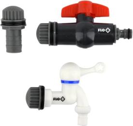 Вентилі для збірного бака дощової води FLO : O= 3/4, з ПВХ, 3 шт 50