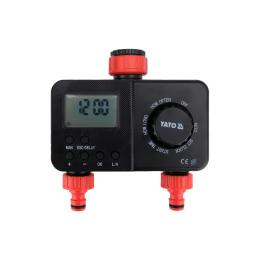 Контролер керування поливом 2-сторонній YATO: вхід/вихід зєднO= 3/4, тиск- 6Bar,живл від 2х1,5В АА