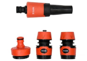 Зрошувач прямий YATO з набором зєднань 3/4, 1, ABS-пластик, 4 шт 48