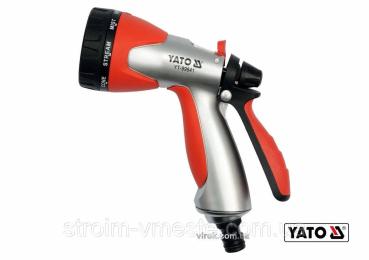 Зрошувач-пістолет 8-режимний YATO до шлангу 1/2, ABS-пластик 12/48