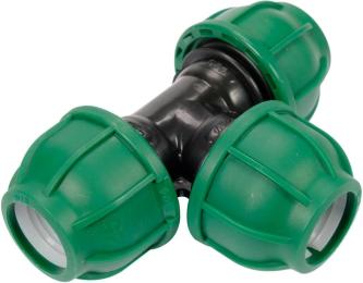 Трійник сполучний водяних пластикових труб 25 мм- FLO поліпропіленовий, для тиску 1 MPa 15