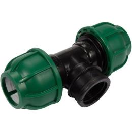 Трійник сполучний водяних пластикових труб 2x25мм- G3/4 FLO поліпропіленовий, для тиску 1 MPa50