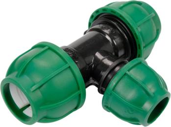 Трійник сполучний водяних пластикових труб 32 мм- 25 мм- 32 мм FLO поліпропіленовий, для тиску 1 MPa