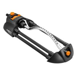 Зрошувач дощовий Neo Tools, дощувач маятниковий, 18 сопел в металевому елементі, регулювання діапазону та сили поливу, площа розпилення 14х19м