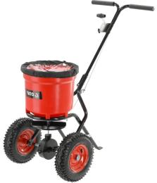 Сівалка і розкидач на 2-х колесах ротаційна YATO бункер- 23 л макс. вага- 25кг зона дії- 3,05-3,66 м (YT-86715)