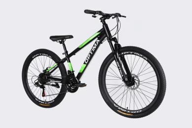 Велосипед Optima AL 26 BANDIT DD FR рама-13 2026 Black Green (OPS-OP-26-163)