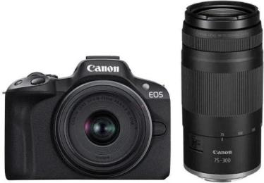 Фотоапарат Canon EOS R50/RF-S 18-45 IS STM/RF 75-300 Black (5811C150BA)