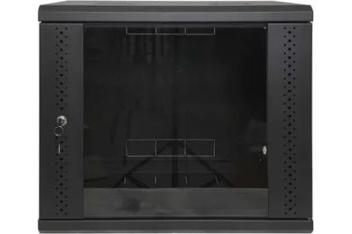 Шафа 9U, EServer 600х350х503 (Ш*Г*В), скло, чорна (ES-Е935B)