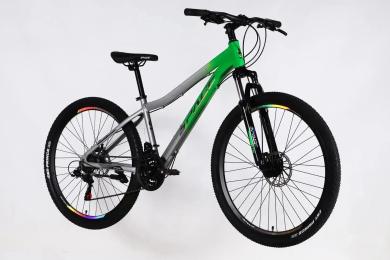 Велосипед SPACE AL 27.5 IZIDA DD FR рама-15 2026 Green Silver (OPS-SP-27.5-098)