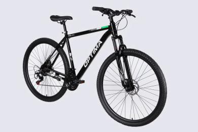 Велосипед Optima AL 29 DD FR рама-21 2026 Black Green в мішку (OPS-OP-29-096)