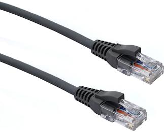 Patch cord RJ45 to RJ45 U/UTP Cat.5E AWG24 LSOH grey 3m