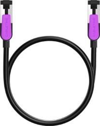 Патч-корд CableTime Cat8 FTP 40Gbps 2000MHz, 8 м, чорний (CN80R)