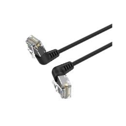 Патч-корд 1.5м, UTP cat 6a RJ-45 90 corner black Vention (IBOBG)